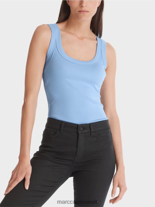 Marc Cain أعلى الخزان مضلع غرامة LVN0D61349 ملابس سماء الصيف المظلمة