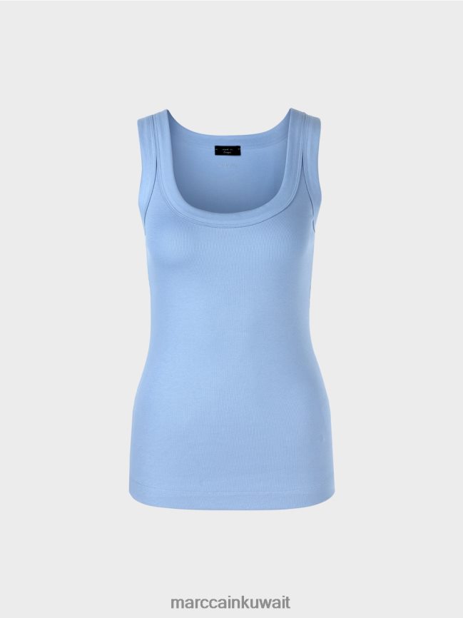 Marc Cain أعلى الخزان مضلع غرامة LVN0D61349 ملابس سماء الصيف المظلمة