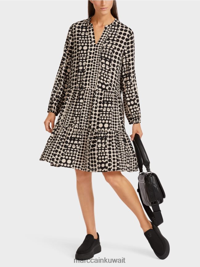 Marc Cain فستان من البوليستر المعاد تدويره LVN0D6134 ملابس أسود