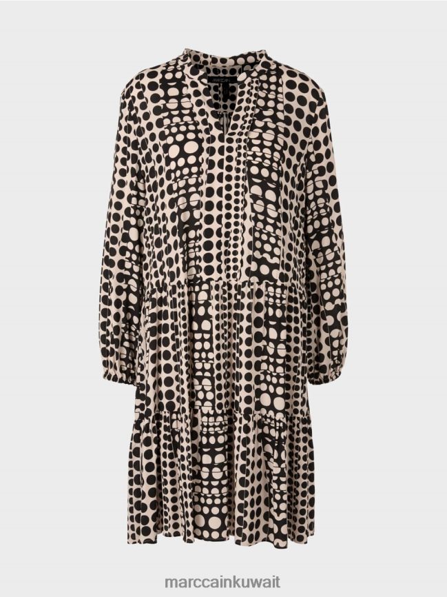 Marc Cain فستان من البوليستر المعاد تدويره LVN0D6134 ملابس أسود