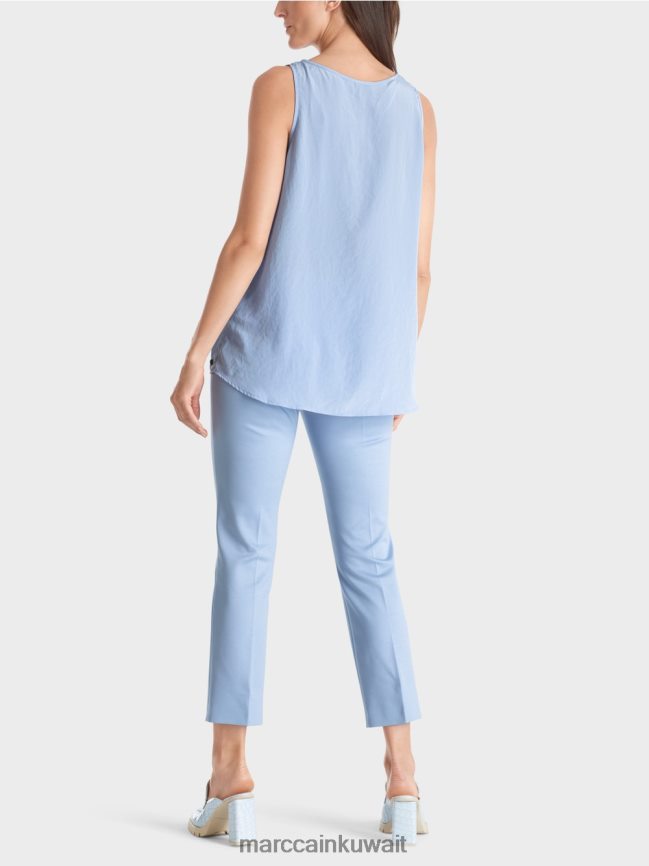 Marc Cain قمة خفيفة الوزن بلا أكمام LVN0D61350 ملابس سماء الصيف المظلمة