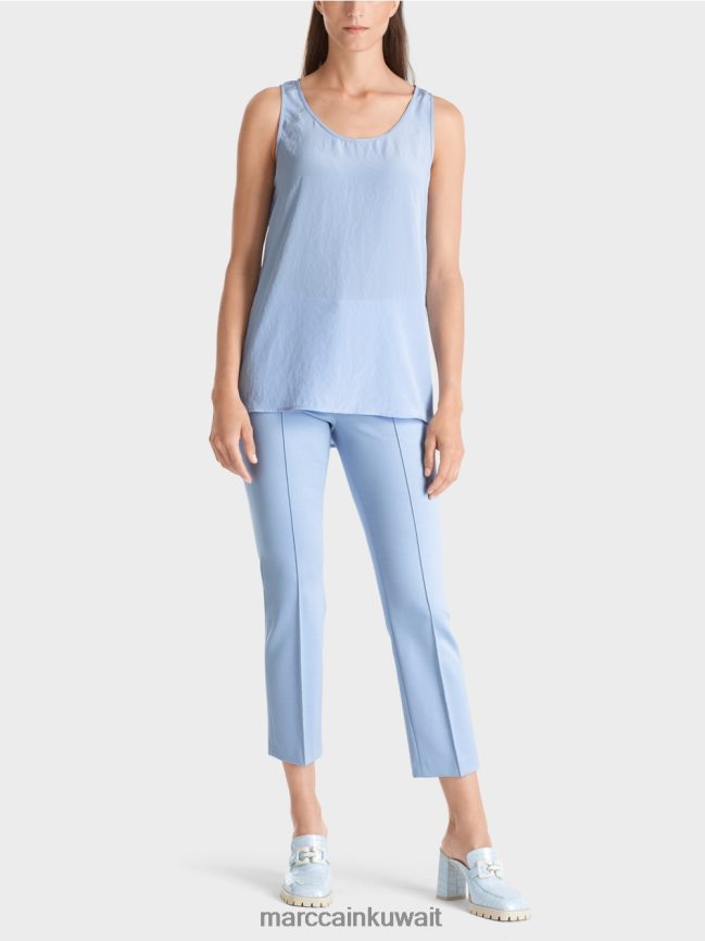 Marc Cain قمة خفيفة الوزن بلا أكمام LVN0D61350 ملابس سماء الصيف المظلمة