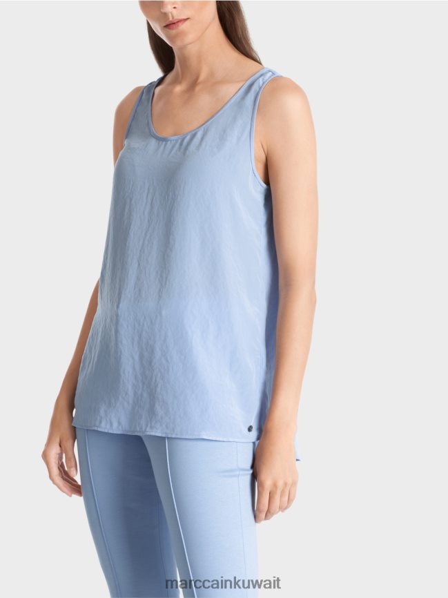 Marc Cain قمة خفيفة الوزن بلا أكمام LVN0D61350 ملابس سماء الصيف المظلمة