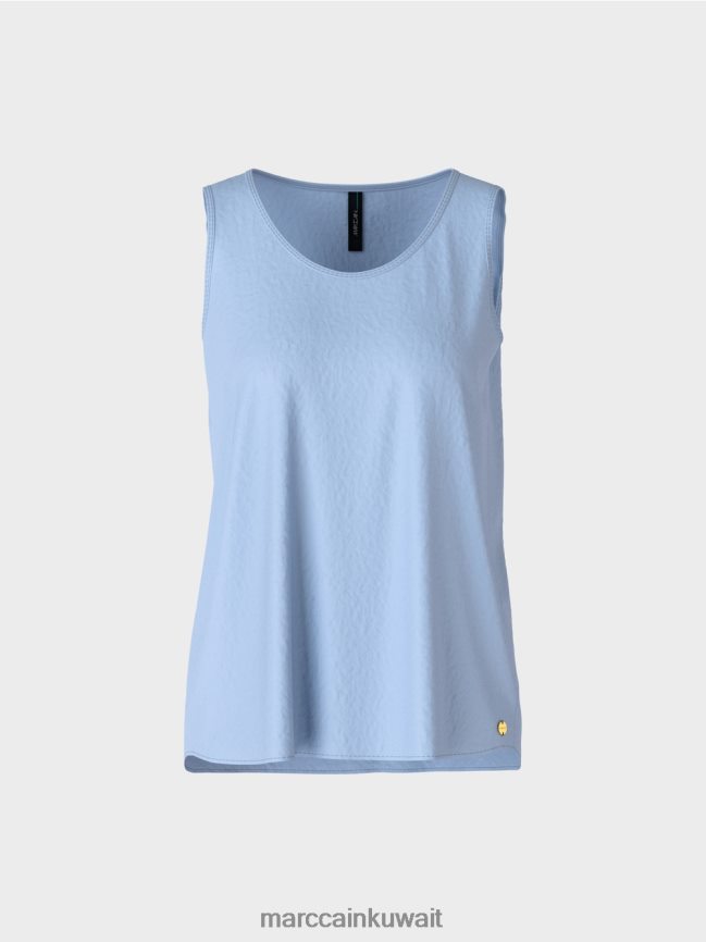 Marc Cain قمة خفيفة الوزن بلا أكمام LVN0D61350 ملابس سماء الصيف المظلمة