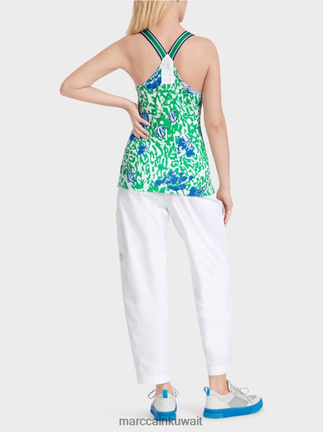 Marc Cain أعلى مع ظهر الملاكم LVN0D61356 ملابس ورقة ريحان مشرقة