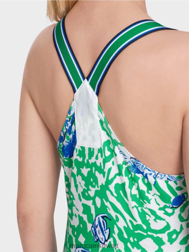 Marc Cain أعلى مع ظهر الملاكم LVN0D61356 ملابس ورقة ريحان مشرقة