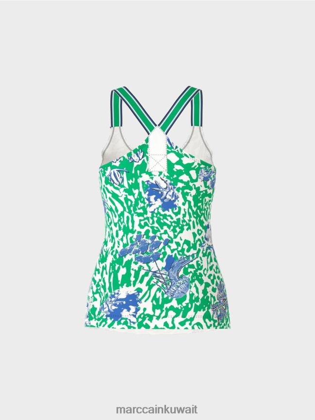 Marc Cain أعلى مع ظهر الملاكم LVN0D61356 ملابس ورقة ريحان مشرقة