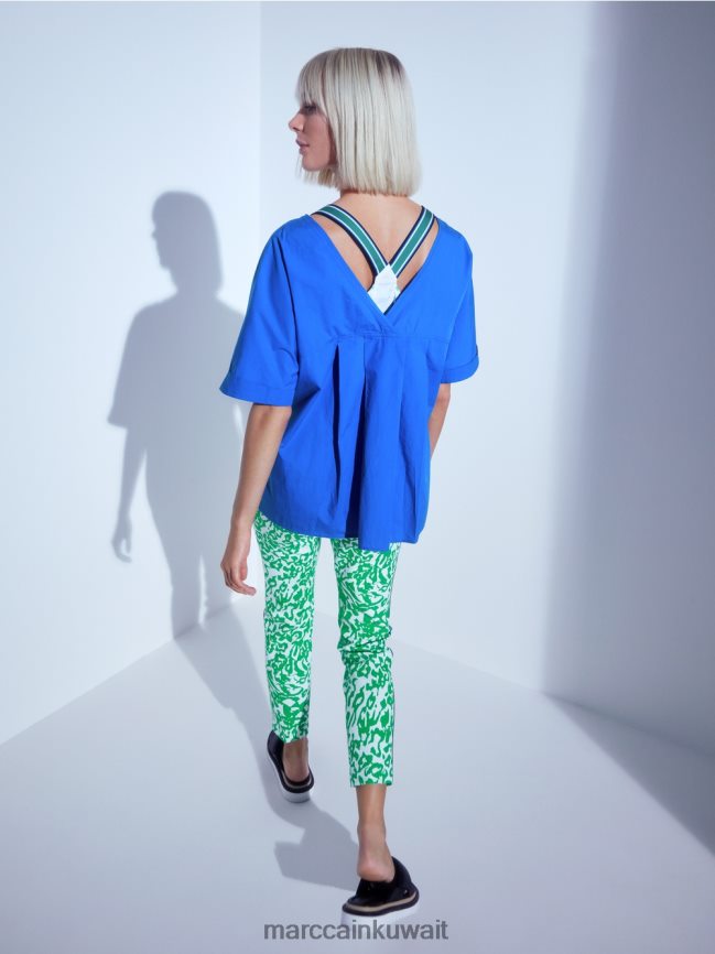 Marc Cain أعلى مع ظهر الملاكم LVN0D61356 ملابس ورقة ريحان مشرقة