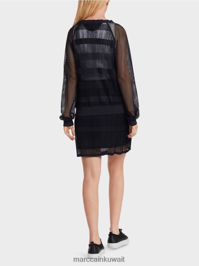 Marc Cain تيشيرت شفاف بأكمام طويلة LVN0D61360 ملابس منتصف الليل الأزرق