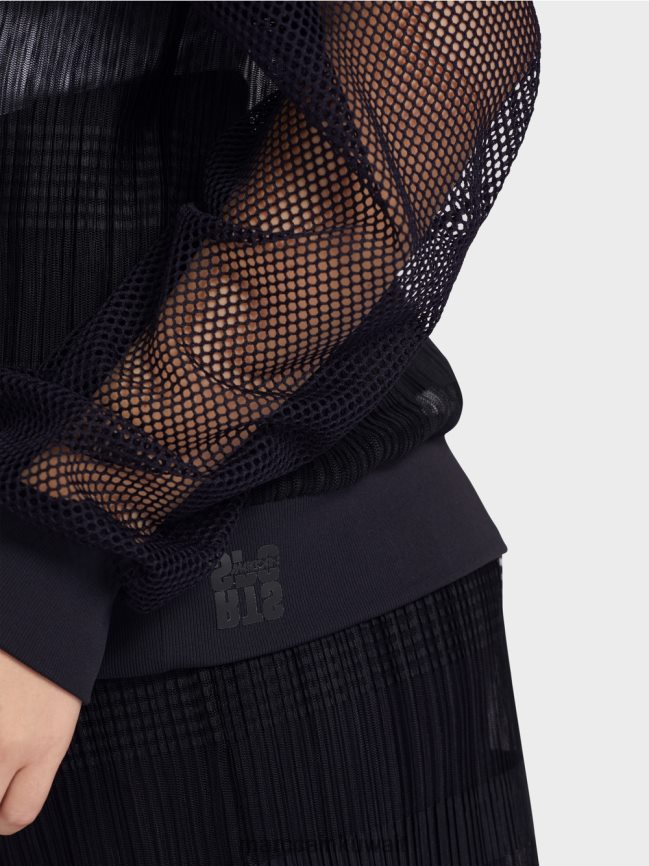 Marc Cain تيشيرت شفاف بأكمام طويلة LVN0D61360 ملابس منتصف الليل الأزرق