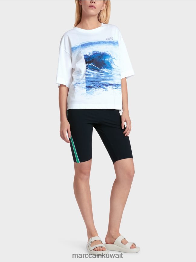 Marc Cain تيشيرت "إعادة التفكير معًا". LVN0D61365 ملابس أبيض