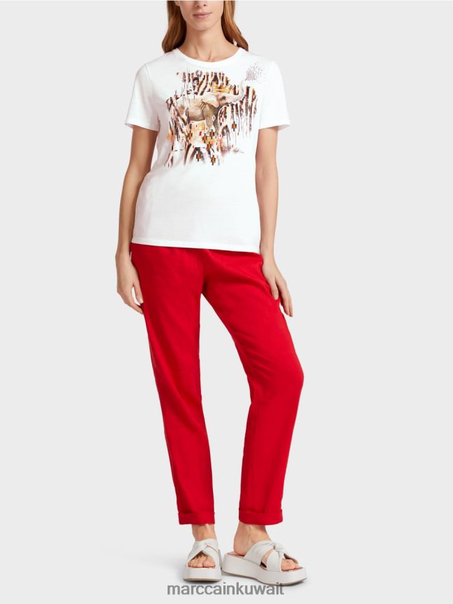 Marc Cain تي شيرت بزخارف الفيل LVN0D61366 ملابس أبيض
