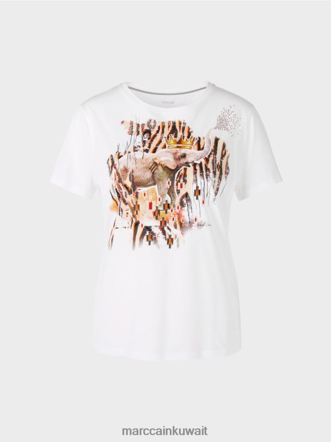 Marc Cain تي شيرت بزخارف الفيل LVN0D61366 ملابس أبيض