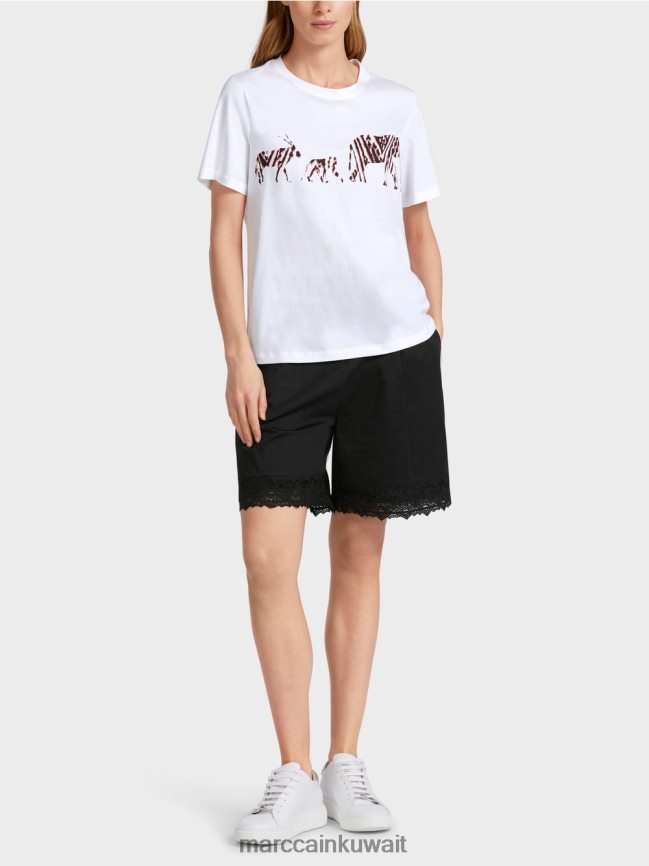 Marc Cain أعلى "إعادة التفكير معًا". LVN0D61370 ملابس أبيض