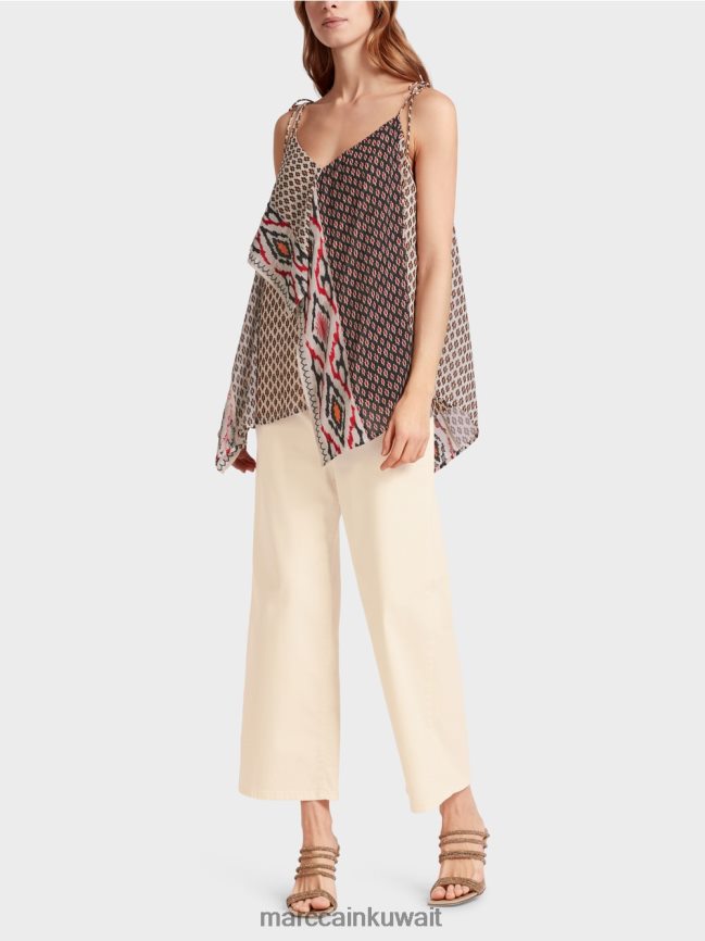 Marc Cain قمة على طراز بوهو LVN0D61372 ملابس كريمة