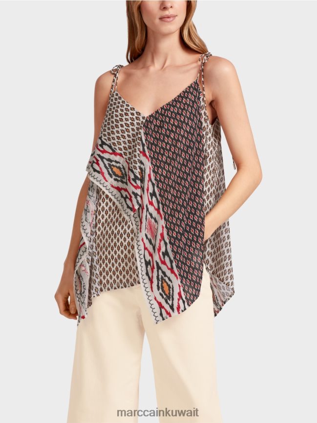 Marc Cain قمة على طراز بوهو LVN0D61372 ملابس كريمة