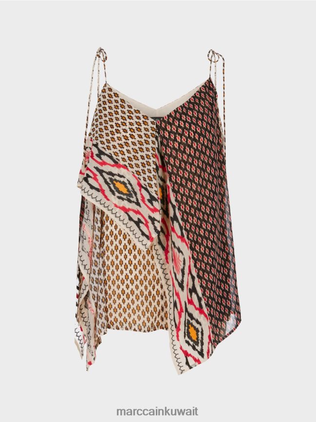 Marc Cain قمة على طراز بوهو LVN0D61372 ملابس كريمة