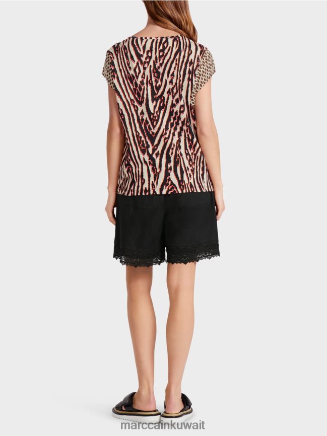 Marc Cain تي شيرت بأنماط مختلطة LVN0D61376 ملابس أحمر عميق