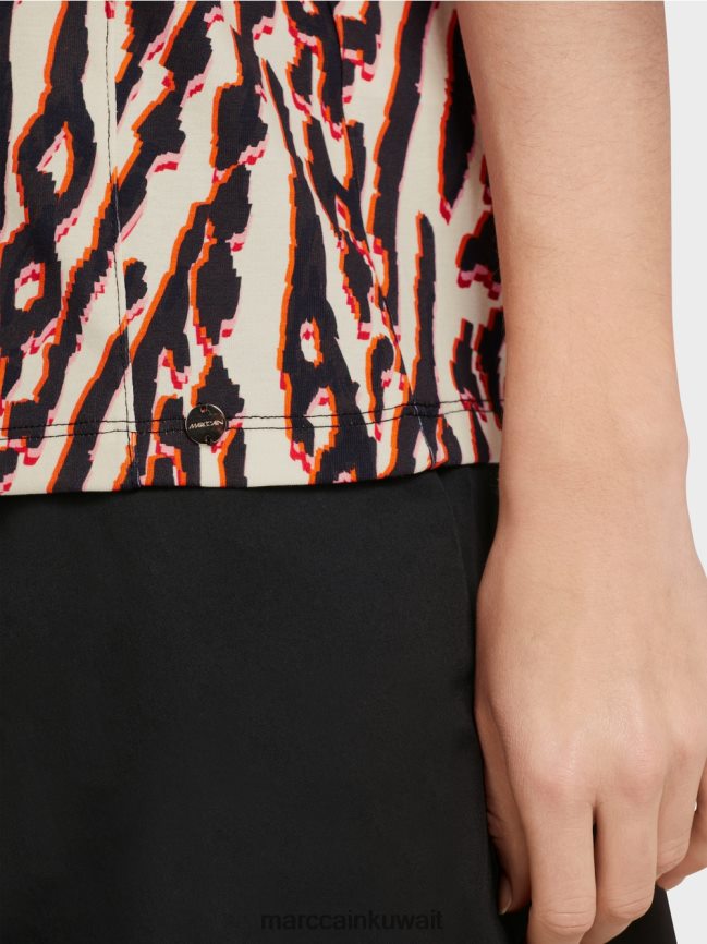 Marc Cain تي شيرت بأنماط مختلطة LVN0D61376 ملابس أحمر عميق