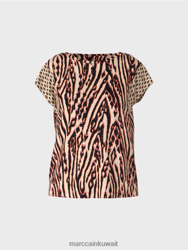 Marc Cain تي شيرت بأنماط مختلطة LVN0D61376 ملابس أحمر عميق