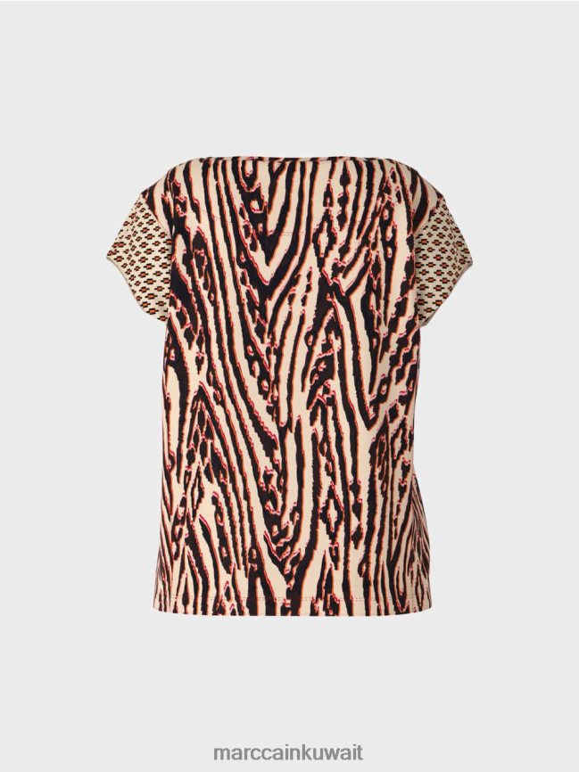 Marc Cain تي شيرت بأنماط مختلطة LVN0D61376 ملابس أحمر عميق