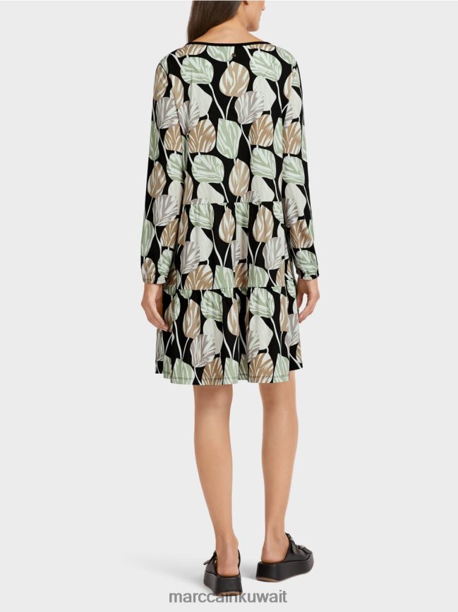 Marc Cain فستان مزين بزخارف أوراق الشجر بالكامل LVN0D6137 ملابس مسحوق النعناع