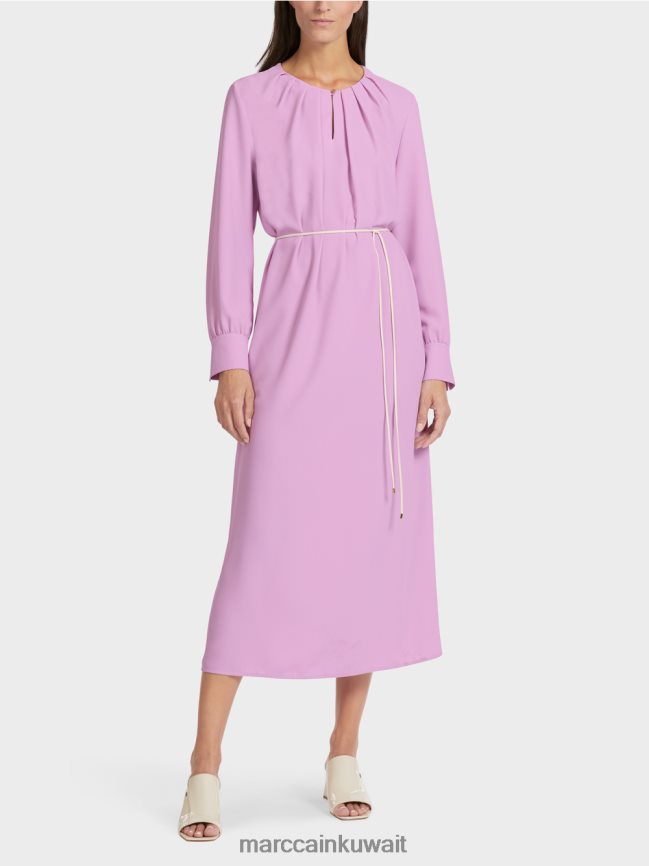 Marc Cain فستان أنيق بمظهر ريترو LVN0D6138 ملابس الخزامى الوردي