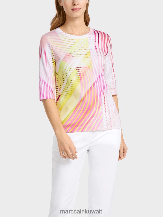 Marc Cain تي شيرت بنمط مخطط LVN0D61382 ملابس ليميد خفيف