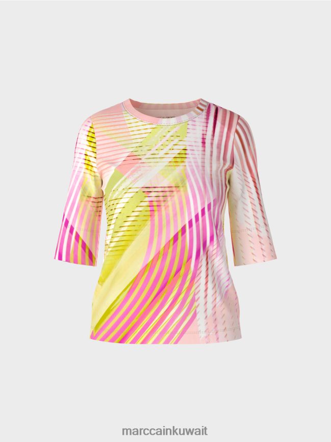 Marc Cain تي شيرت بنمط مخطط LVN0D61382 ملابس ليميد خفيف