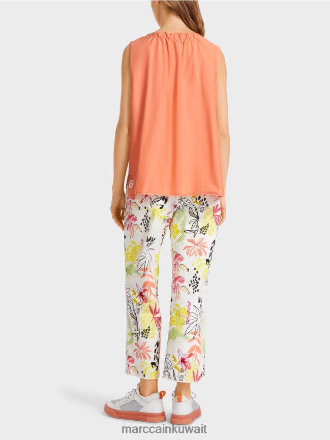 Marc Cain قمة عادية مع الحرير LVN0D61386 ملابس الطين الخفيف