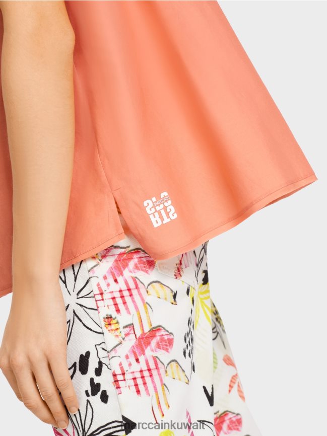 Marc Cain قمة عادية مع الحرير LVN0D61386 ملابس الطين الخفيف