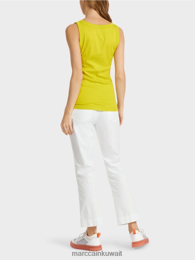 Marc Cain أعلى الخزان مع الأشرطة واسعة LVN0D61387 ملابس ليميد خفيف