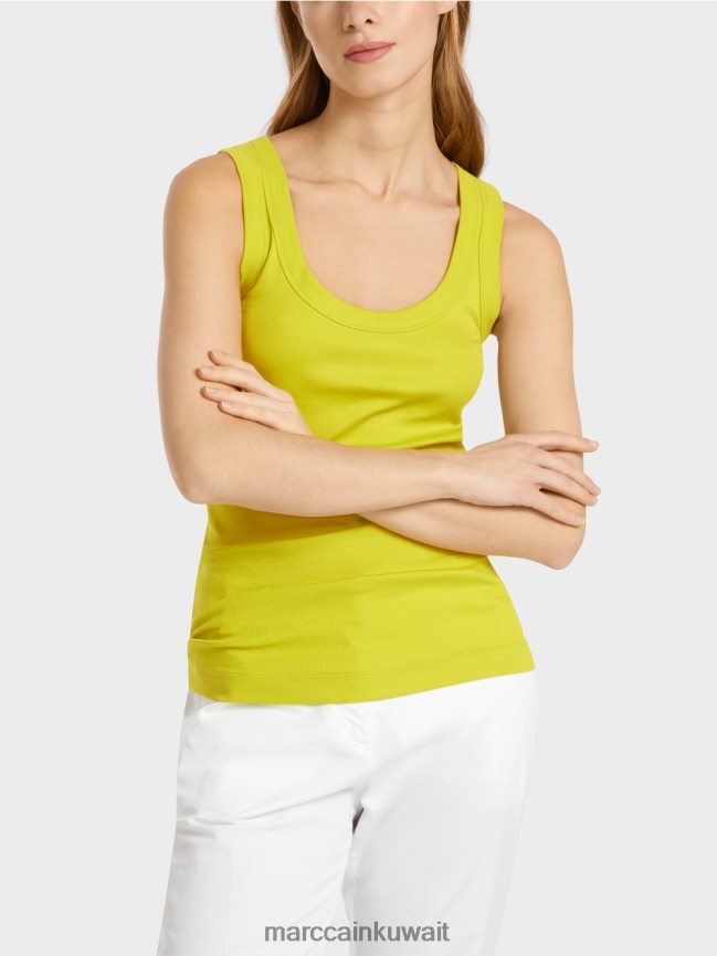 Marc Cain أعلى الخزان مع الأشرطة واسعة LVN0D61387 ملابس ليميد خفيف