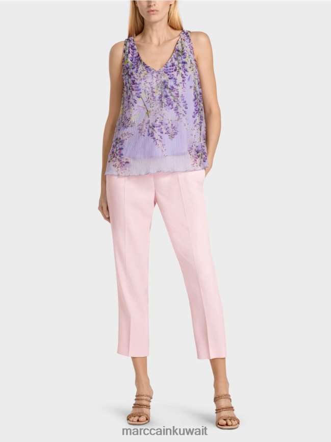 Marc Cain مطوي ألف خط الأعلى LVN0D61389 ملابس أرجواني مشرق