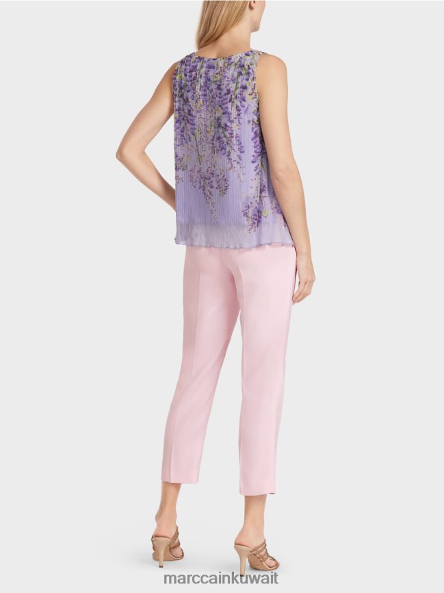 Marc Cain مطوي ألف خط الأعلى LVN0D61389 ملابس أرجواني مشرق