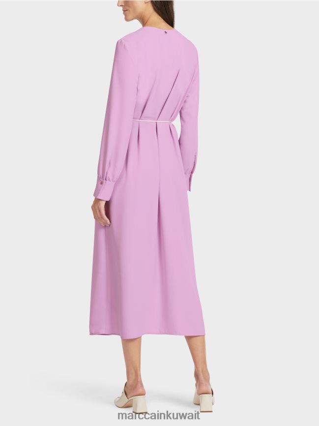 Marc Cain فستان أنيق بمظهر ريترو LVN0D6138 ملابس الخزامى الوردي