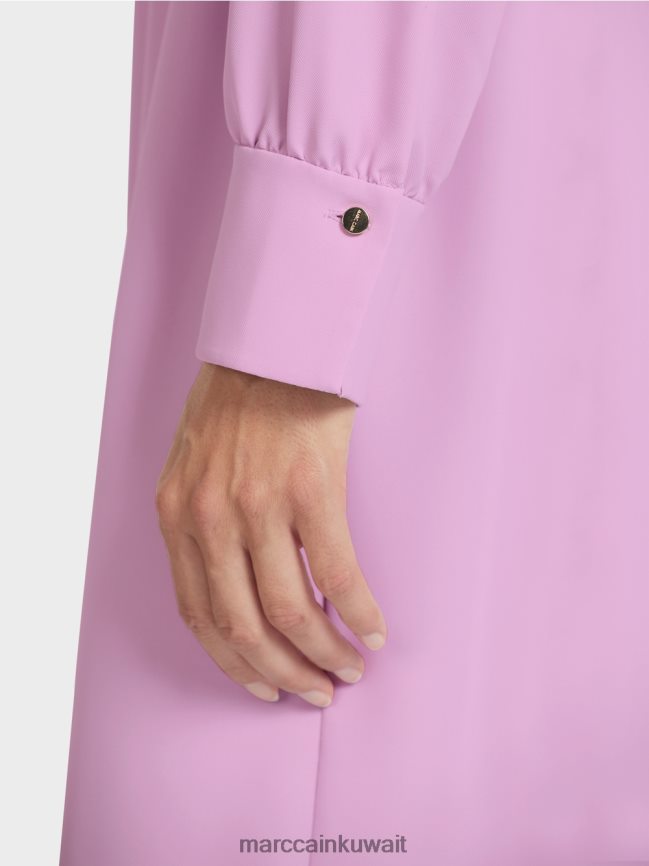 Marc Cain فستان أنيق بمظهر ريترو LVN0D6138 ملابس الخزامى الوردي