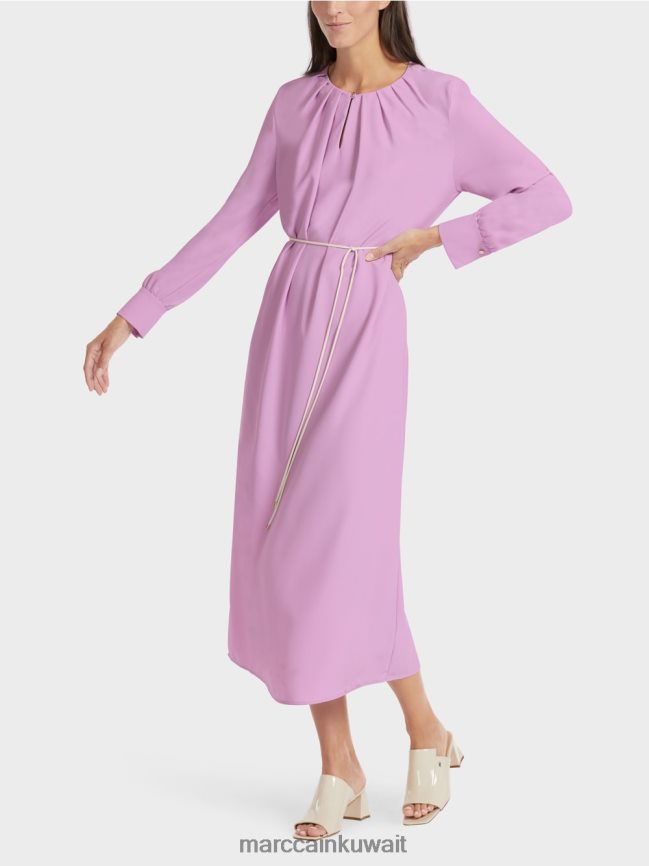 Marc Cain فستان أنيق بمظهر ريترو LVN0D6138 ملابس الخزامى الوردي