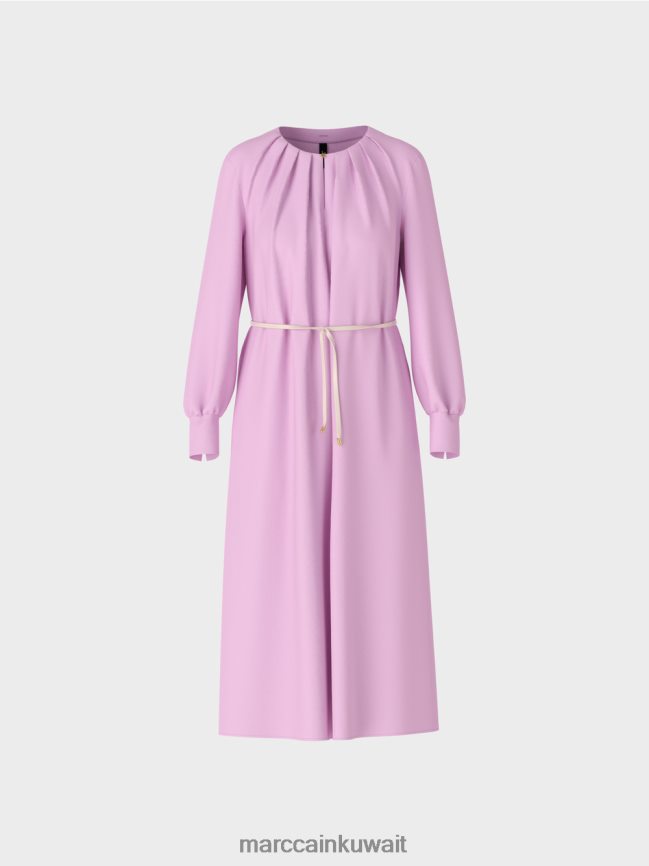 Marc Cain فستان أنيق بمظهر ريترو LVN0D6138 ملابس الخزامى الوردي