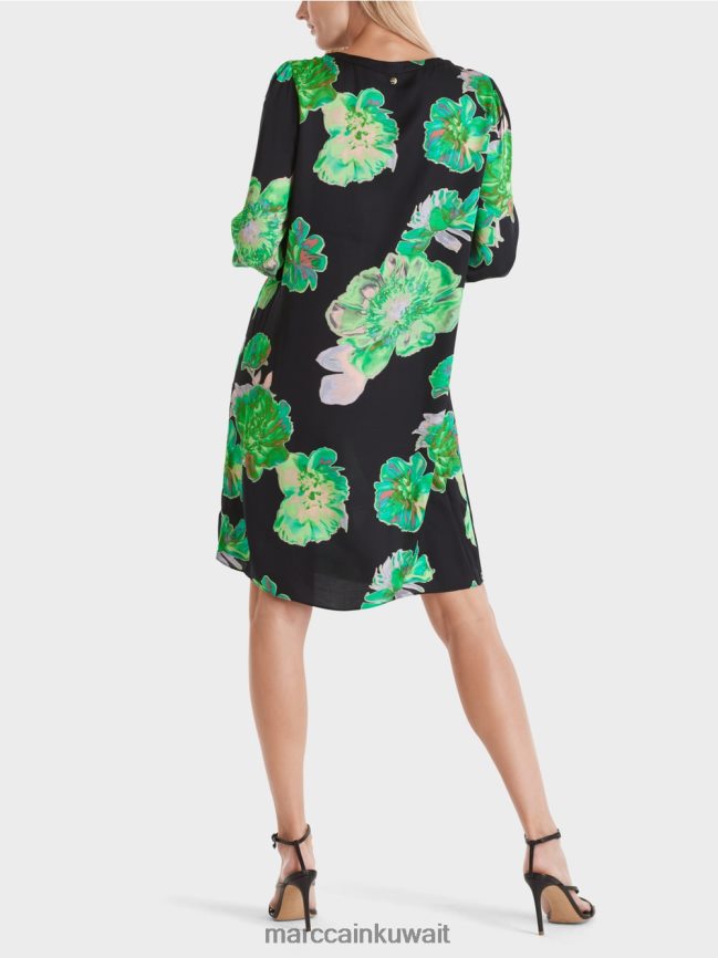 Marc Cain فستان بطبعة زهور LVN0D613 ملابس أسود