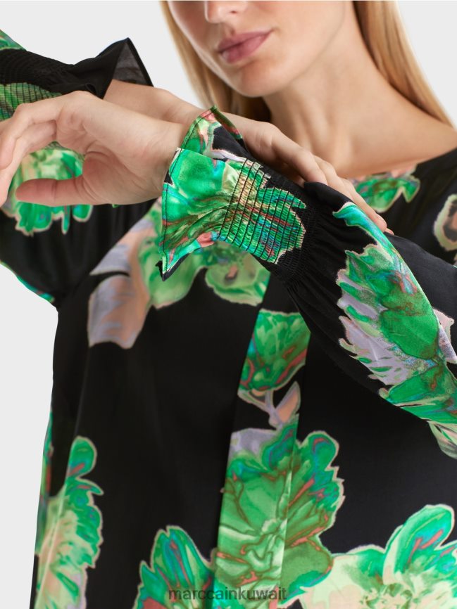 Marc Cain فستان بطبعة زهور LVN0D613 ملابس أسود