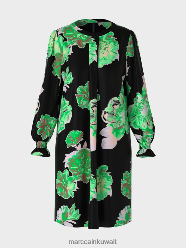 Marc Cain فستان بطبعة زهور LVN0D613 ملابس أسود