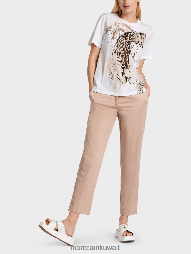 Marc Cain تي شيرت بزخارف حيوانية LVN0D61402 ملابس الرمال العميقة