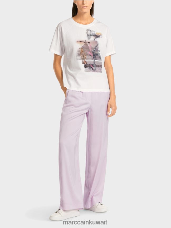 Marc Cain أعلى "إعادة التفكير معًا". LVN0D61409 ملابس أبيض