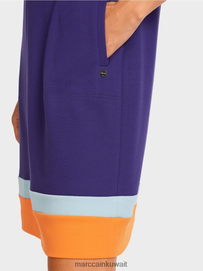 Marc Cain فستان بحاشية متباينة الألوان LVN0D6140 ملابس ملكي الأرجواني