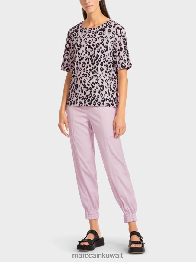 Marc Cain تي شيرت بطبعة الفهد LVN0D61410 ملابس الخزامى الخفيف