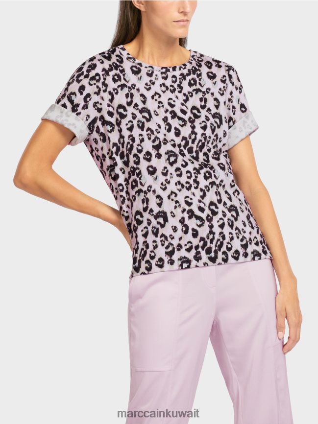 Marc Cain تي شيرت بطبعة الفهد LVN0D61410 ملابس الخزامى الخفيف