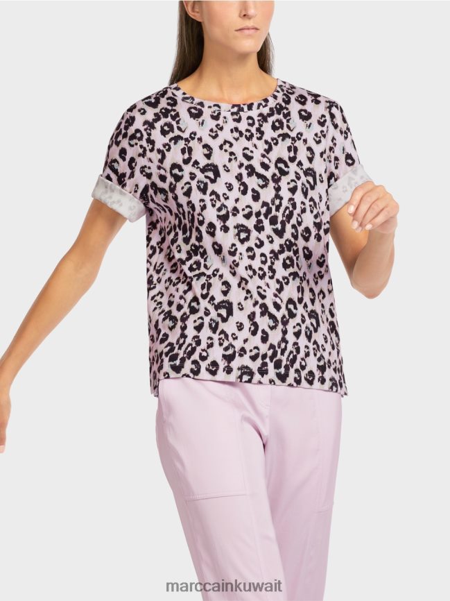 Marc Cain تي شيرت بطبعة الفهد LVN0D61410 ملابس الخزامى الخفيف