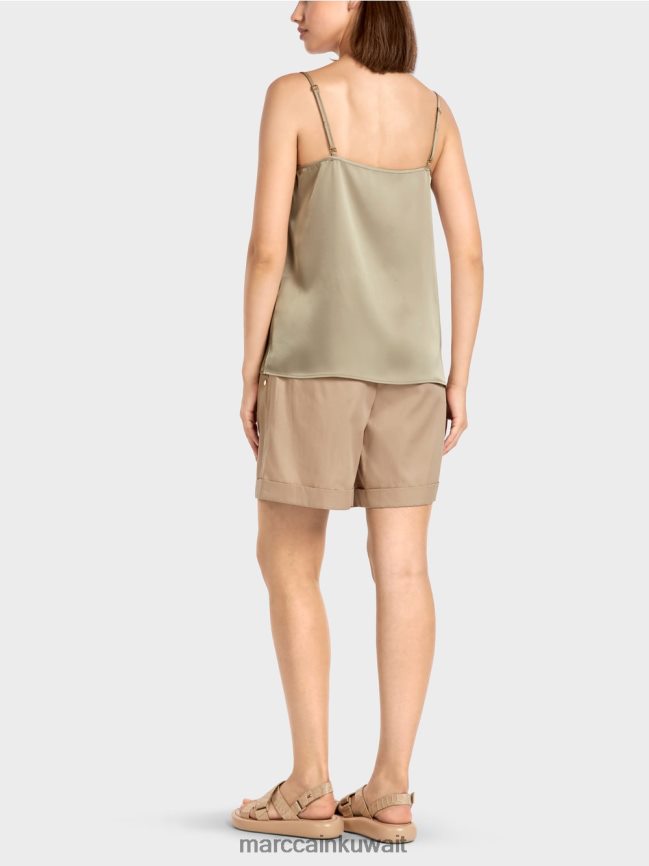 Marc Cain أعلى مع ديكولتيه الدانتيل LVN0D61411 ملابس رمادي داكن ناعم