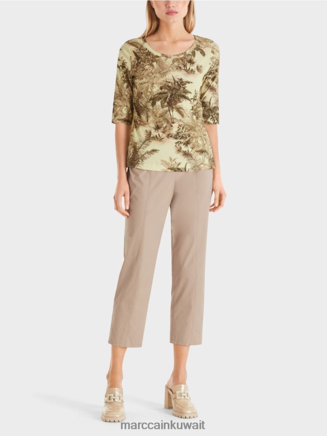 Marc Cain تي شيرت مطبوع بتصميم مضلع ناعم LVN0D61413 ملابس نفس ناعم